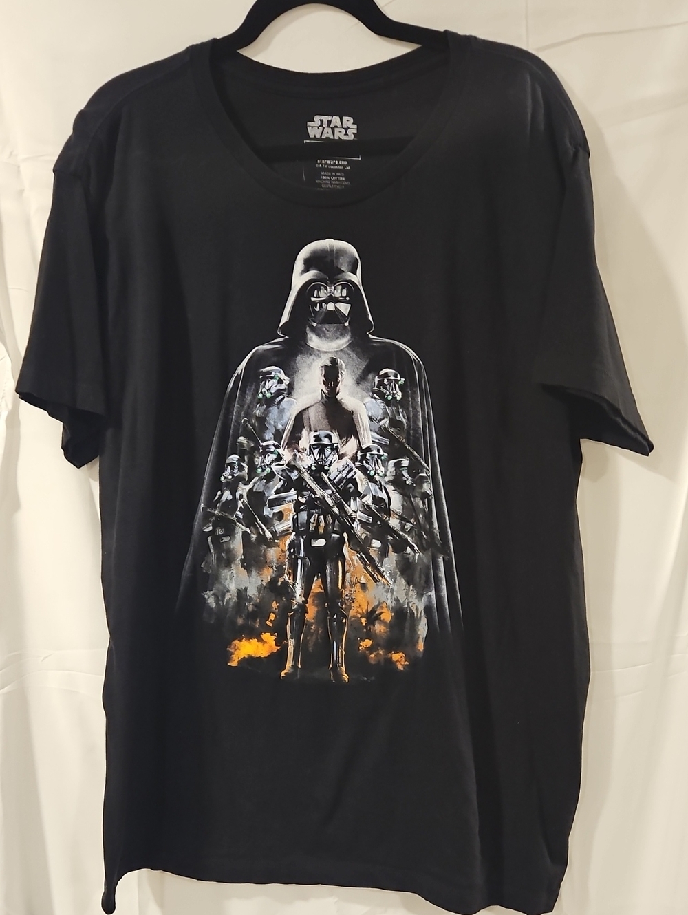 Star Wars Black Tee with Orange and White Graphic